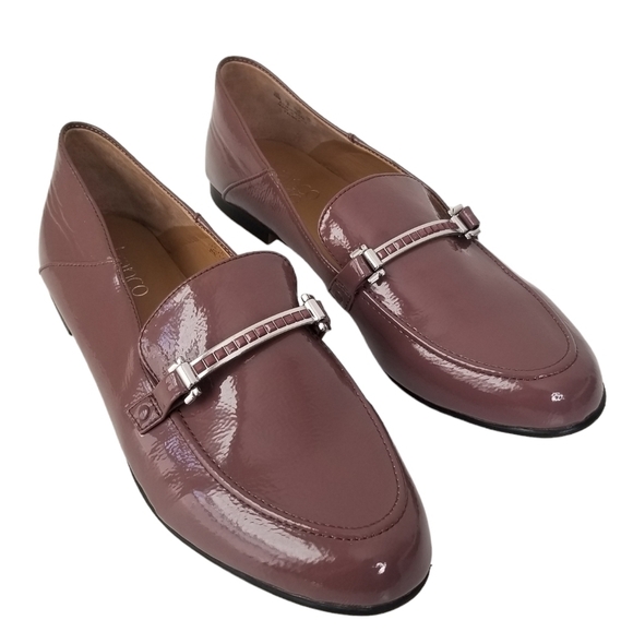 Franco Sarto Glossy Mauve Palmer Slip On Loafers Size 10M - Picture 1 of 12